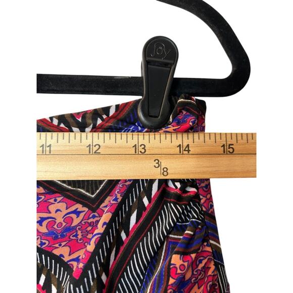 WinWin Palazoo Pants Womens L-XL Wide Leg Colorful Chevron Boho Hippie Peasant - Picture 7 of 9